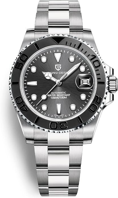 Pagani Design PD Men's Automatic Watch - Japanese Movement, 100M Waterproof, Stainless Steel, Sapphire Glass, Rotating Bezel Yacht Wristwatch