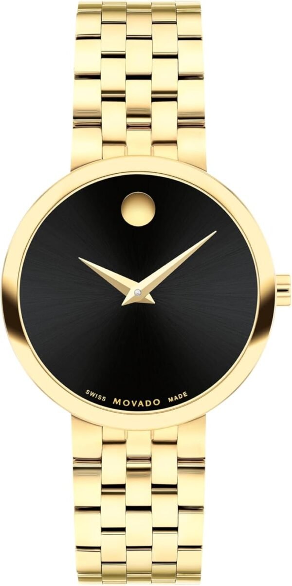 Movado Museum Classic Women's Watch - Swiss Quartz Movement, Stainless Steel Link Bracelet - 3 ATM Water Resistance - Classic, Luxury Fashion Timepiece for Her - 29.5mm