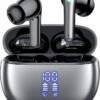 Wireless Earbuds, Bluetooth Ear Buds Headphones, 40H Long Playtime, Stereo Deep Bass, LED Power Display, IPX7, Lightweight in Ear Earphone with Mic for iPhone Android Phone