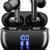 Wireless Earbuds, Bluetooth Ear Buds Headphones, 40H Long Playtime, Stereo Deep Bass, LED Power Display, IPX7, Lightweight in Ear Earphone with Mic for iPhone Android Phone