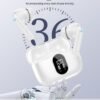 Wireless Earbuds, Bluetooth 5.4 Headphones Bass Stereo, Ear Buds with Noise Cancelling Mic, IP7 Waterproof in Ear Earphones, 36H LED Display Bluetooth Earbuds for Laptop Pad Phones Sports, White