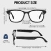 61SJVjeatSL._AC_SL1500_ Smart Glasses, Blue Light Blocking Clear Lenses + Magnetic Clip-On Sunglasses, Bluetooth Glasses with Open Ear Speaker, Voice Assistant Compatible for iPhone Android