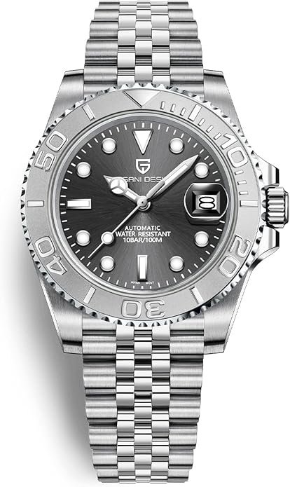 Pagani Design PD Men's Automatic Watch - Japanese Movement, 100M Waterproof, Stainless Steel, Sapphire Glass, Rotating Bezel Yacht Wristwatch