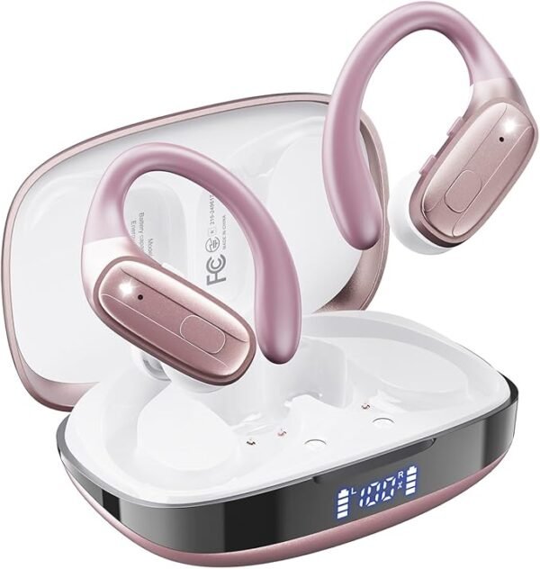 61TXdiYaifL._AC_SX679_ Wireless Earbuds, Sports Bluetooth 5.4 Headphones, Ear Buds with ENC Noise Canceling Mic, 80Hr Playtime Earphones, Palm-Sized, LED Power Display, IPX7 Waterproof Headset for Workout Running, White