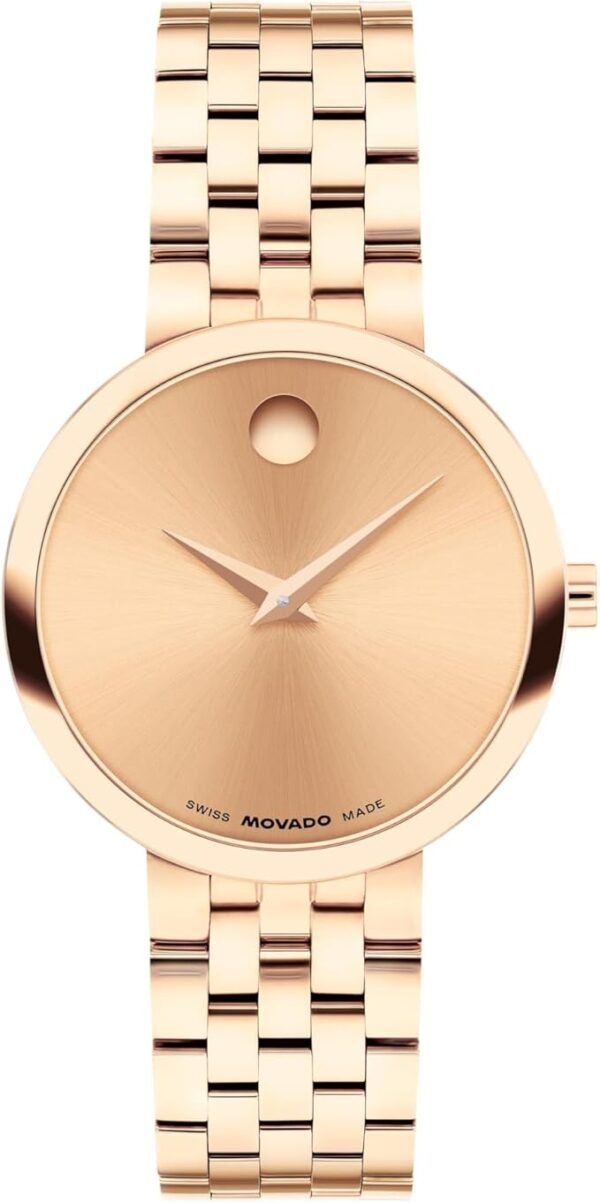 Movado Museum Classic Women's Watch - Swiss Quartz Movement, Stainless Steel Link Bracelet - 3 ATM Water Resistance - Classic, Luxury Fashion Timepiece for Her - 29.5mm