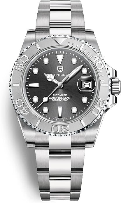 Pagani Design PD Men's Automatic Watch - Japanese Movement, 100M Waterproof, Stainless Steel, Sapphire Glass, Rotating Bezel Yacht Wristwatch