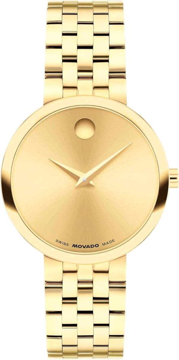 Movado Museum Classic Women's Watch - Swiss Quartz Movement, Stainless Steel Link Bracelet - 3 ATM Water Resistance - Classic, Luxury Fashion Timepiece for Her - 29.5mm