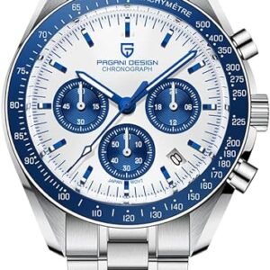 Pagani Design Men's Chronograph Quartz Dial 40mm VK63 Movement Stainless Steel Mirror Sapphire Watch 100 Meter Water Resistant Sport Watch