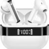Wireless Earbuds, Bluetooth 5.4 Headphones with HiFi Stereo, in Ear Earphones with 4 ENC Mics, 48H Bluetooth Earbuds with LED Display Charging Case, IP7 Waterproof Ear Buds for Android iOS White