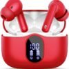Wireless Earbuds, Bluetooth 5.4 Headphones Bass Stereo, Ear Buds with Noise Cancelling Mic, IP7 Waterproof in Ear Earphones, 36H LED Display Bluetooth Earbuds for Laptop Pad Phones Sports, White