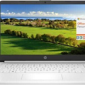 HP 2024 14" Laptop Notebook Thin Light for Students Business, Quad-Core Intel N4120, 4GB RAM, 128GB (64GB eMMC+ 64GB Card), 1 Year Office 365, Webcam, WiFi, Windows 11S, HubxcelAccessory White