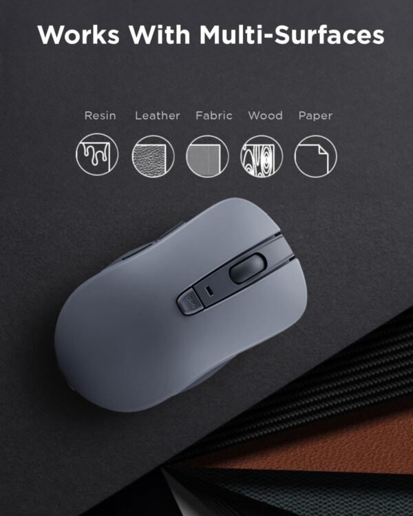 61oEzllsPiL._AC_SL1500_ Lenovo Bluetooth Silent Mouse (WL300) - 5 Button Computer Mouse with Silent Left & Right Click – Sculpted Grip, Microsoft Swift Pair, Up to 1600 DPI (Grey)