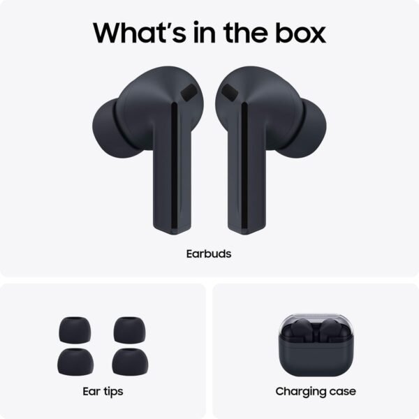 SAMSUNG Galaxy Buds 3 FE (2025) + Galaxy SmartTag2, True Wireless Bluetooth Earbuds, Active Noise Cancellation, Powerful Sound, Clear Calls, Long Lasting Battery, Black [US Version, 2 Year Warranty]