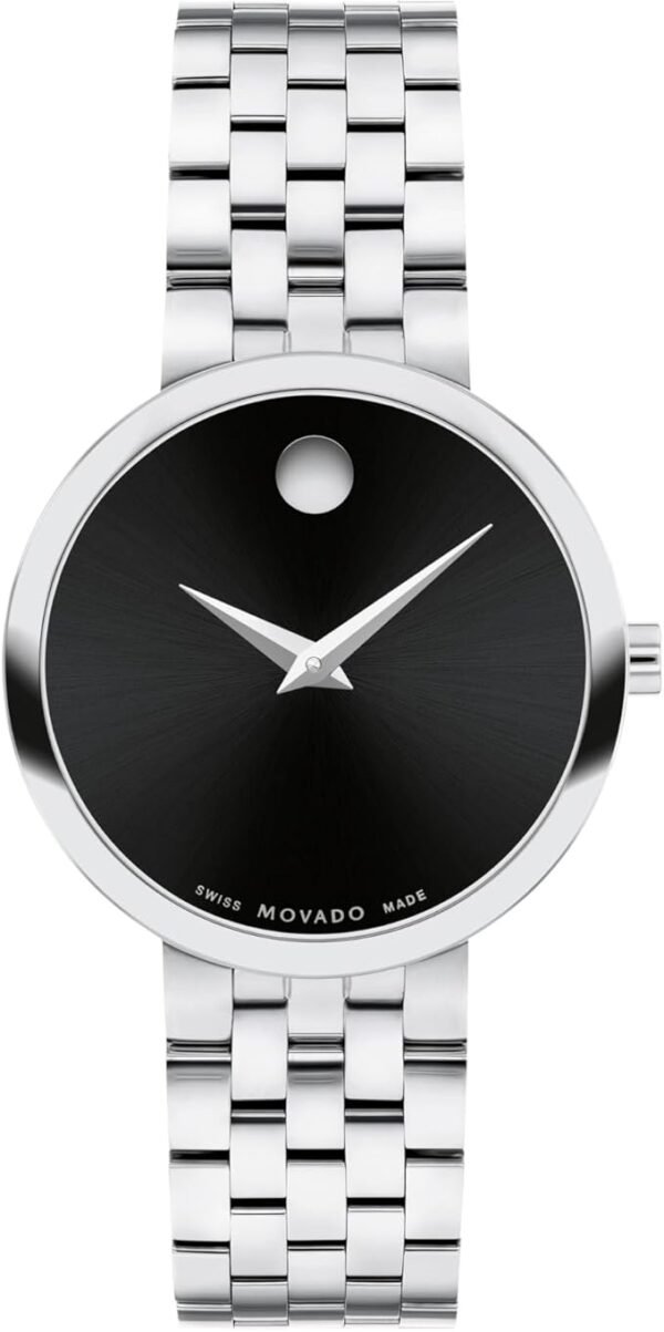 Movado Museum Classic Women's Watch - Swiss Quartz Movement, Stainless Steel Link Bracelet - 3 ATM Water Resistance - Classic, Luxury Fashion Timepiece for Her - 29.5mm