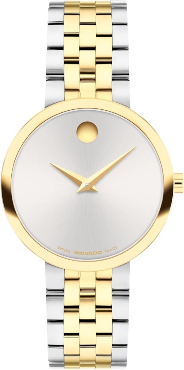 Movado Museum Classic Women's Watch - Swiss Quartz Movement, Stainless Steel Link Bracelet - 3 ATM Water Resistance - Classic, Luxury Fashion Timepiece for Her - 29.5mm