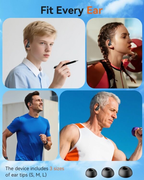 712D5Ab0HJL._AC_SL1500_ Wireless Earbuds, Sports Bluetooth 5.4 Headphones, Ear Buds with ENC Noise Canceling Mic, 80Hr Playtime Earphones, Palm-Sized, LED Power Display, IPX7 Waterproof Headset for Workout Running, White