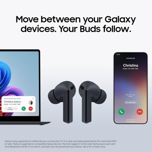 SAMSUNG Galaxy Buds 3 FE (2025) + Galaxy SmartTag2, True Wireless Bluetooth Earbuds, Active Noise Cancellation, Powerful Sound, Clear Calls, Long Lasting Battery, Black [US Version, 2 Year Warranty]