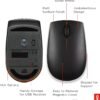 71MTU4I00yL._AC_SL1500_ Lenovo 300 Wireless Mouse – Computer Mouse for PC, Laptop with Windows – Ambidextrous Design – 2.4 GHz Nano USB Receiver – 12 Month Battery Life