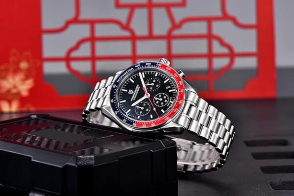 Pagani Design Men's Chronograph Quartz Dial 40mm VK63 Movement Stainless Steel Mirror Sapphire Watch 100 Meter Water Resistant Sport Watch