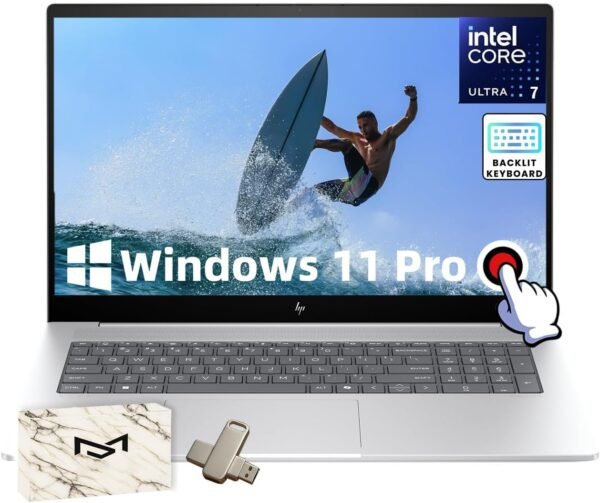 HP Envy Touchscreen Laptop for Business - 17.3" FHD Anti-Glare Display, Intel 16-Cores Ultra 7 155H (up to 4.8 GHz), Windows 11 Pro, Backlit Keyboard, Wi-Fi 7 (16GB RAM | 1TB SSD)