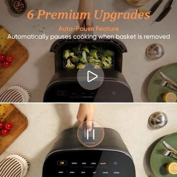 71dICYzWH5L._AC_SL1500_ 9-in-1 TurboBlaze Air Fryer 6 Qt, Premium Ceramic Coating, 90°–450°F, Precise Heating for Even Results, Air Fry, Roast, Bake, Broil, Dry, Frozen, Proof, Reheat, Keep Warm, 120V