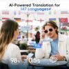AI Glasses for Men & Women, Smart Glasses Powered by ChatGPT, AI Real-time Translation with 147 languages, 11H Music Play, Bluetooth Sunglasses with Polarized Lens, UV Protection for Daily Use, Travel