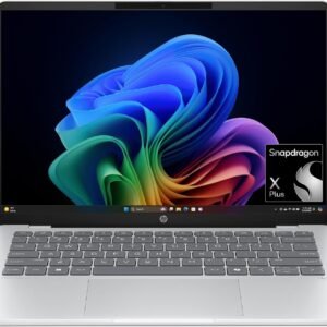 HP OmniBook 5 14 inch Next Gen AI PC, OLED Display, Snapdragon X Plus X1P-42-100, 16 GB RAM, 1 TB SSD, Qualcomm Adreno GPU, Windows 11 Home, Copilot+ PC, Glacier Silver, 14-he0099nr