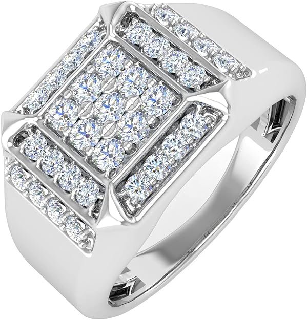 3/4 Carat Men Diamond Wedding Band Ring in 10K Gold