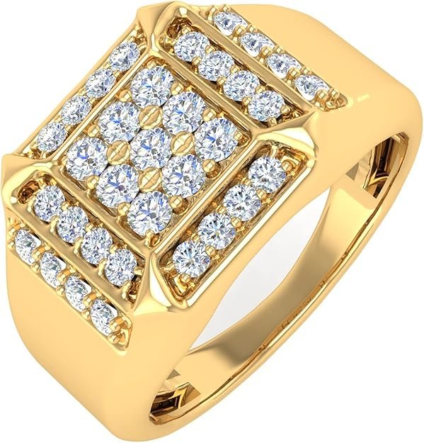 3/4 Carat Men Diamond Wedding Band Ring in 10K Gold