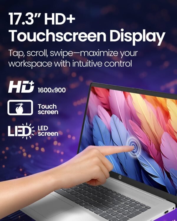71qQkolSBFL._AC_SL1500_ (1) HP 17-inch Touchscreen Business Laptop · Intel 12-Core Ultra 7 255U · 12 NPU Tops · AI Copilot Ready · HD+ Display · Backlit KB · Privacy Camera · Win 11 Pro · w/Accessory (64GB DDR5 | 4TB SSD)