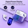 2 Sets X08 Forest Green and Phantom Purple Bluetooth Headphones True Wireless Earbuds 60H Playback Ear Buds with Wireless Charging Case in-Ear Earbuds with Mic