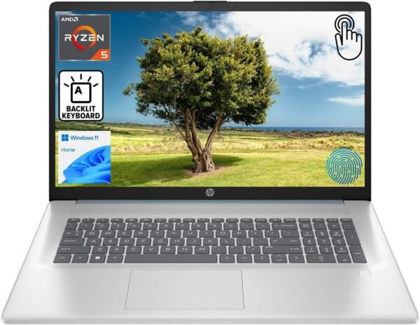 71ygtnbSWcL._AC_SL1500_ HP 17.3" HD+ Touchscreen Laptop, AMD Ryzen 5 7430U, 32GB RAM, 1TB SSD, Webcam, HDMI, Backlit Keyboard, Fingerprint Reader, Wi-Fi 6, Windows 11 Home, Blue