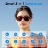 Bluetooth Sunglasses for Men/Women, AI Translator Powered by GPT, 11H Battery, Polarized UV Protection, Smart Eyewear Powered by ChatGPT, AI Real-time Translation with 147 languages