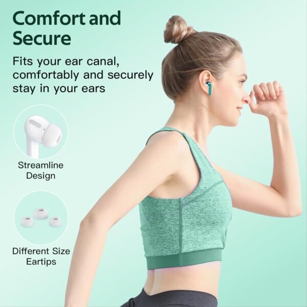 2 Sets X08 Forest Green and Phantom Purple Bluetooth Headphones True Wireless Earbuds 60H Playback Ear Buds with Wireless Charging Case in-Ear Earbuds with Mic