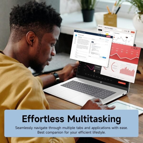 HP High-Performance 17.3" Laptop, 17.3" HD+ Touchscreen, 8-Cores Intel i3-N305, 32GB RAM, 128GB eMMC + 2TB PCIe SSD, Webcam, HDMI, Numeric Keypad, Wi-Fi 6, Windows 11 Pro, Silver