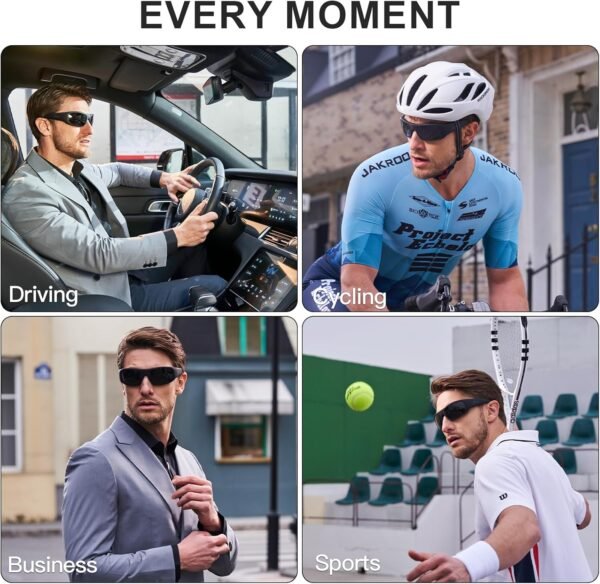 Smart Glasses,Polarized Sunglasses with Bluetooth Speaker,Athletic/Outdoor UV Protection and Voice Control,Unisex(Grey Lens)