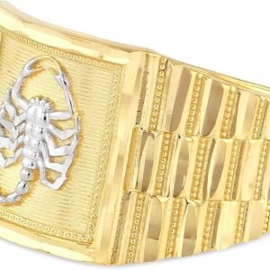 Ioka - 14K Solid Yellow Gold 14MM Scorpion Men's Ring