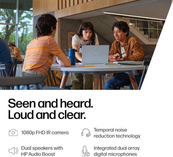 HP OmniBook 5 14 inch Next Gen AI PC, OLED Display, Snapdragon X Plus X1P-42-100, 16 GB RAM, 1 TB SSD, Qualcomm Adreno GPU, Windows 11 Home, Copilot+ PC, Glacier Silver, 14-he0099nr