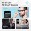 Vital Smart Glasses for Men AI Translation – Open-Ear Bluetooth 5.3 Audio, 130-Language Translator Vital Smart Glasses for Women UV400 Blue-Light Blocker Voice-Assistant Eyewear AI Glass