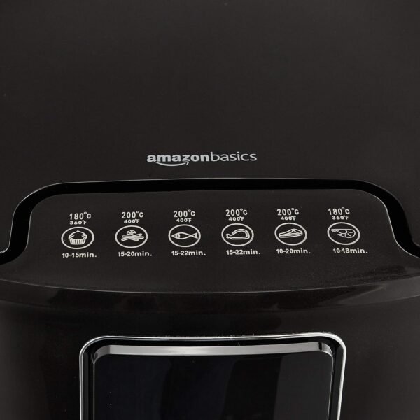 Basics 3.2 Quart 6-In-1 Air Fryer (Fry, Crisp, Roast, Bake, Reheat, Dehydrate), Non-Stick, with Timer, Auto Shut-Off, Digital Touch Screen, 180-400°F, 1400W, Black/Silver