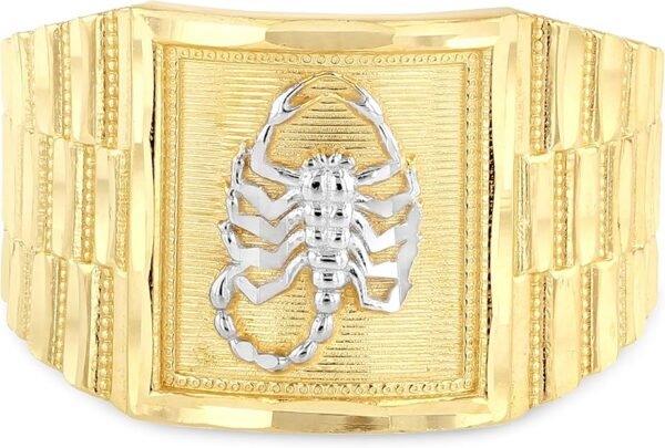 Ioka - 14K Solid Yellow Gold 14MM Scorpion Men's Ring