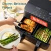 Dual Air Fryer 9Qt – 10-in-1, Fresh Balanced Meals for Family and Children with Double Baskets, Sync Cook & Finish to Bake, Roast, Reheat, Broil & 130 Recipes for Easy Cooking, Dishwasher Safe