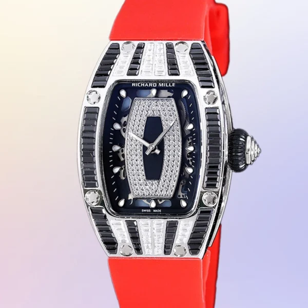 Richard Mille Rm 07-01 Ladies Automatic Watch Black With Diamonds Dial