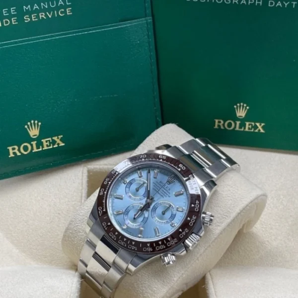 product-img-68636b5e1ca3ce22f77ab14e Rolex Cosmograph Daytona 40Mm Platinum Oyster Ice Blue Dial 116506 Luxury