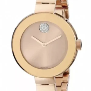 Brand New Movado Bold Women’s Rose Gold Crystal Dot Bangle Watch