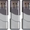 128GB Turbo Attaché 3 USB 3.0 Flash Drive 5-Pack – Grey, P-FD128X5TBOP-MP, 100MB/s, Light-Weight Durable - Data Storage and Transfer