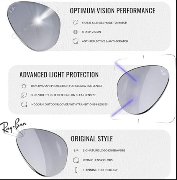 Ray-Ban RB3663 Square-Round Shaped Sunglasses for Men & Women with Official RAYBAN Eyewear Kit