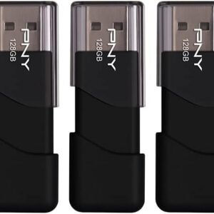 P-FD128X5ATT03-MP 128GB Attaché 3 USB 2.0 Flash Drive, Black (Pack of 5)