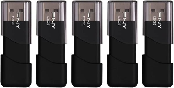 P-FD128X5ATT03-MP 128GB Attaché 3 USB 2.0 Flash Drive, Black (Pack of 5)