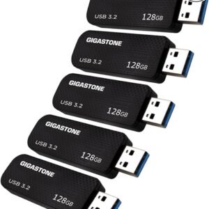 128GB Flash Drive (5 Pack) Z30 USB 3.2 Gen 1, 100MB/s Ultra Fast, Keychain Loop, Carbon Fiber Style, Push-Pull Design, Data Storage, Backup for PC/Mac/TV/Car, USB 2.0/3.0/3.1 Compatible